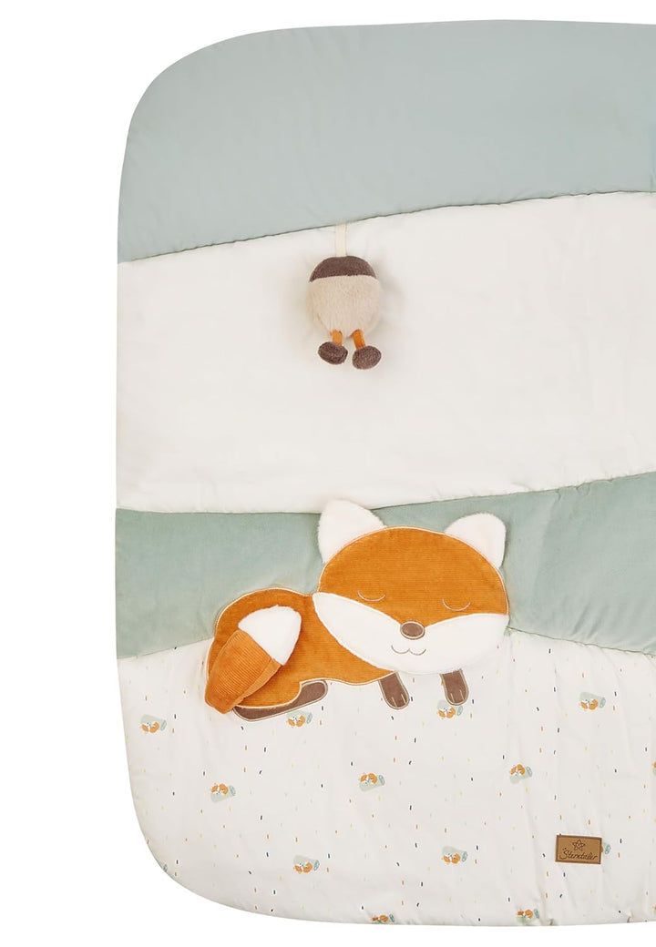 Sterntaler Spieldecke Fuchs Filou - 100x100cm - wattierte Baby Activity Decke mit Spiegelfolie, Quie