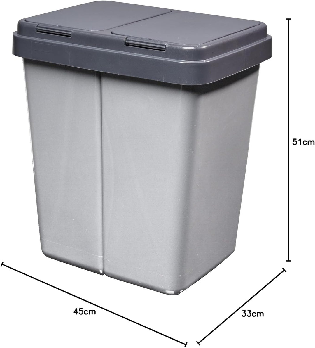 Alpfa Müllbehälter 2 x 30 L Duo Bin #3 - Made in Europe inkl. 2