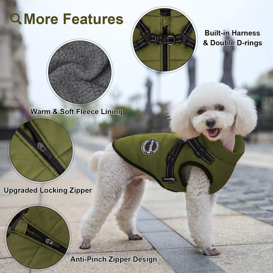 Hundemantel Winter, Wärme Hundejacke Mit Brustgurt Gurt Winddichte mit bauchschutz, Haustier Outdoor