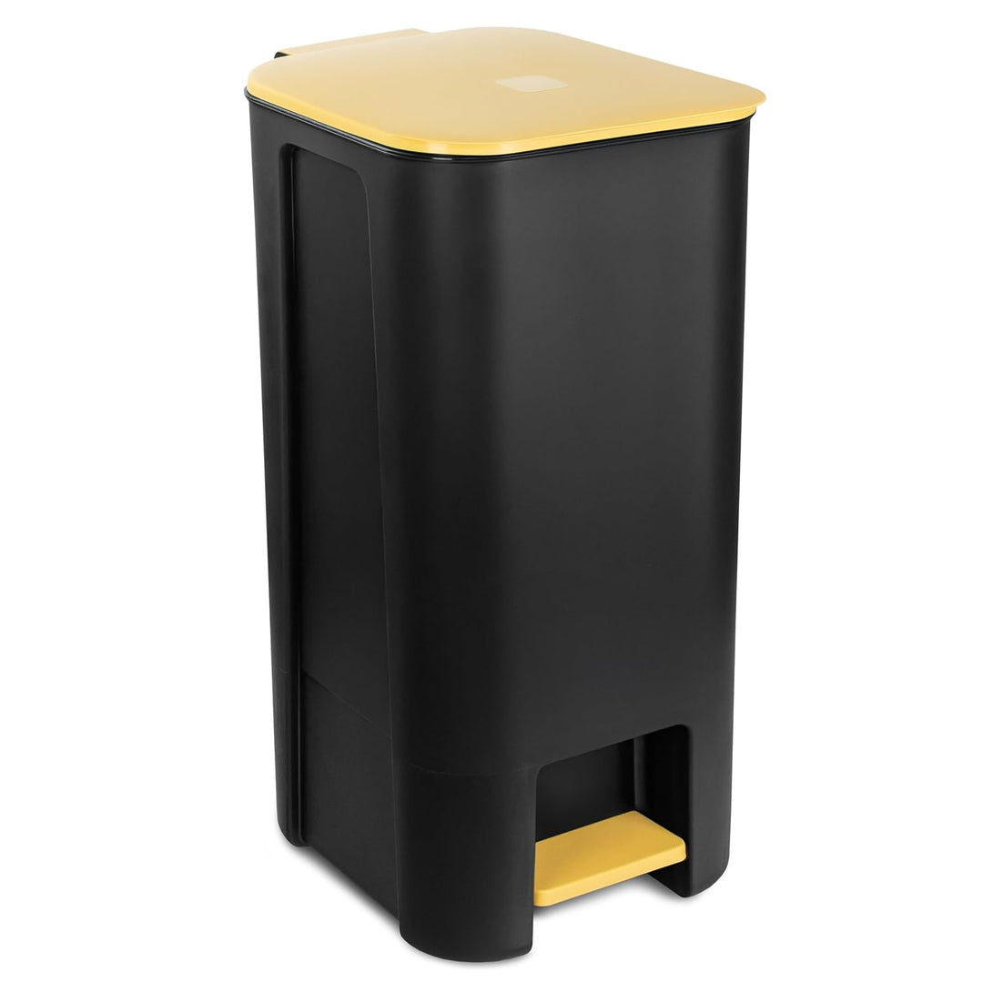 Treteimer Set 3x 40L, Tretmülleimer mit Pedal, Gelb, Grün, Blau Mülleimer, Mülltrennsystem für Papie