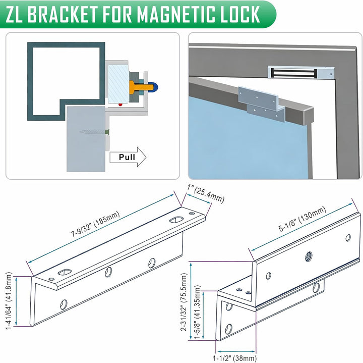 UHPPOTE Z & L ZL Klemmhalterung für 180 kg, elektromagnetischer Verschluss für Innentür