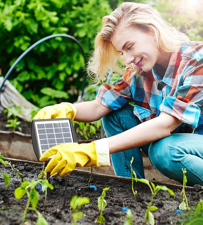 Solar Bewässerungssystem - Ankway 10M Solarbetriebenes Tropfbewässerungsset mit Wassersensor, Selbst