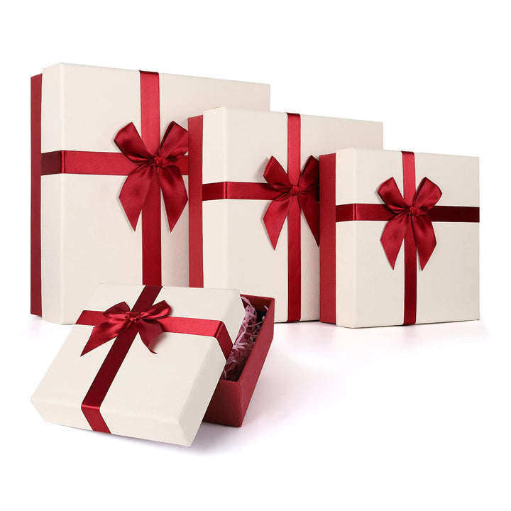 Eerbaier Geschenkboxen mit Deckel, 4 Boxen für Geschenke, Luxus-Geschenkboxen für Geschenke, dekorat