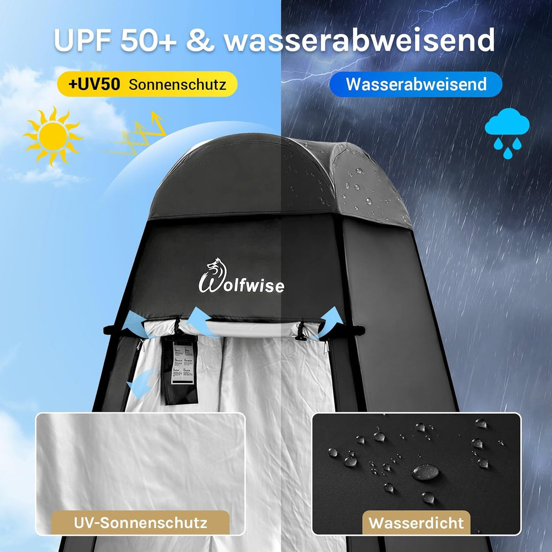 Wolfwise Pop up Toilettenzelt Umkleidezelt, Camping Duschzelt Outdoor Mobile Toilette Umkleidekabine
