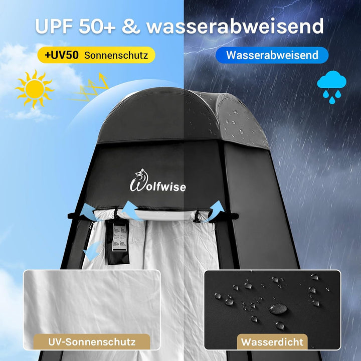 Wolfwise Pop up Toilettenzelt Umkleidezelt, Camping Duschzelt Outdoor Mobile Toilette Umkleidekabine