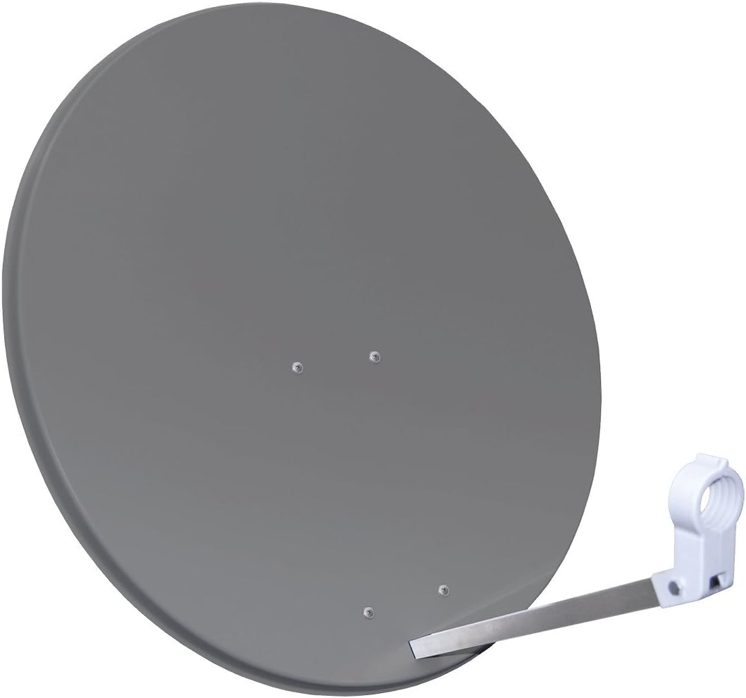 Opticum 80 cm Hochleistungsantenne - Sat Anlage (3 Farben wählbar) Hellgrau, Hellgrau