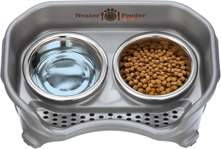 Neater Feeder Express – Erhöhte Katzennäpfe – Erhöhter Katzenfutterspender aus Edelstahl (Katze, Dun