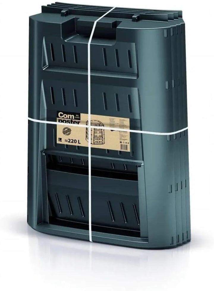 Prosperplast IKL220C-S411 Compogreen Komposteimer, 610 mm x 610 mm x 753 mm, Schwarz