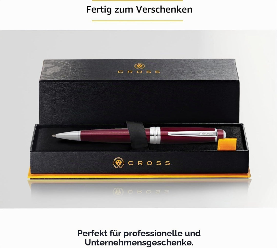 Cross Bailey Kugelschreiber (Drehmechanik, Schreibfarbe schwarz, Strichstärke M) Rot-Lack Rot-Lack S