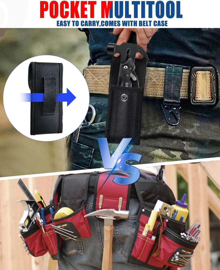 BIBURY Multitool Geschenke für Männer - 12 in 1 Multifunktionshammer Gadgets für Männer, Papa & Opa