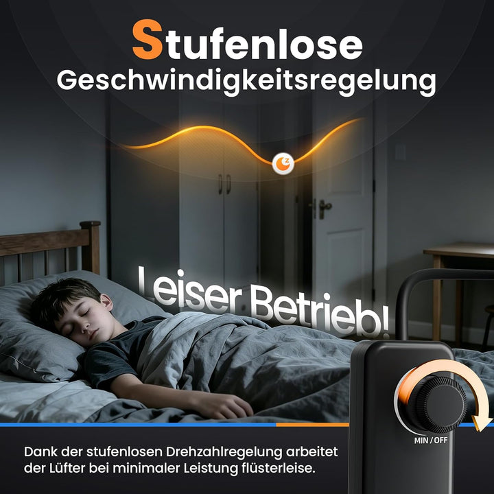 Rohrventilator 100 mm, Leise und Regelbar, Leistungsstark und Sparsam, Luftstrom 360 m³/h, Drehzahlr