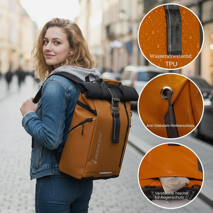 Besnfoto Kamerarucksack Wasserdicht, Fototasche Kameratasche für DSLR SLR spiegellose Kamera mit Lap