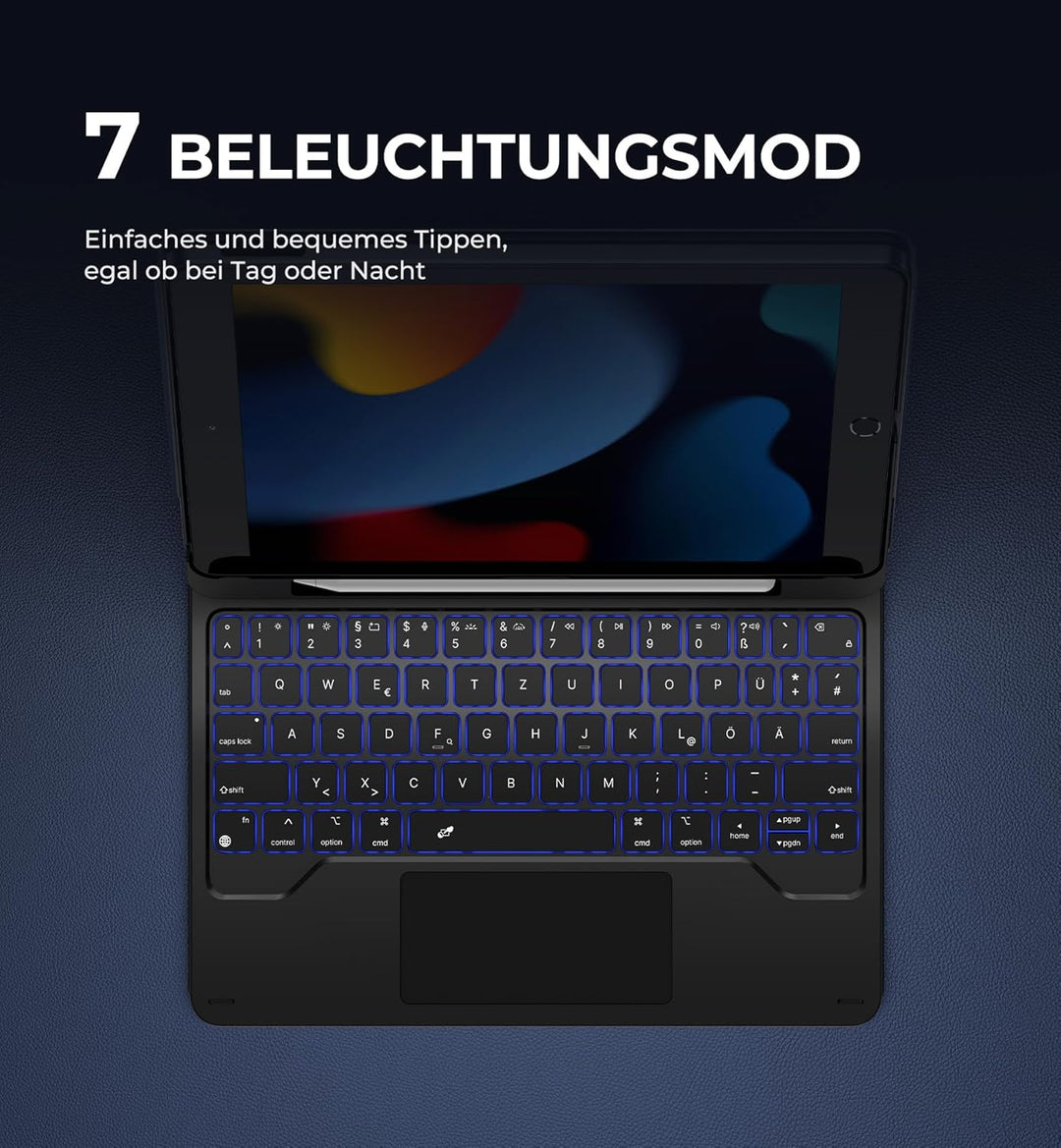 Dexnor Tastatur Hülle für iPad 10.2 Zoll 9/8/7 Generation, für iPad 9. Generation Hülle mit Tastatur