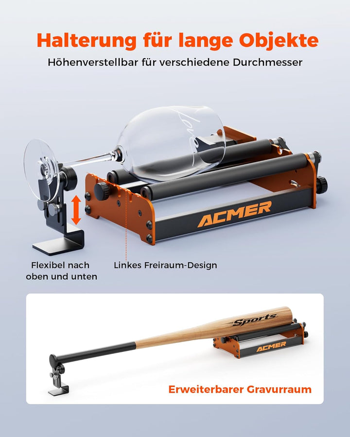 ACMER M2 Laser Rotary Roller,Laser-Rotationswalze Compatible with Most Kinds of Laser Cutter and Eng