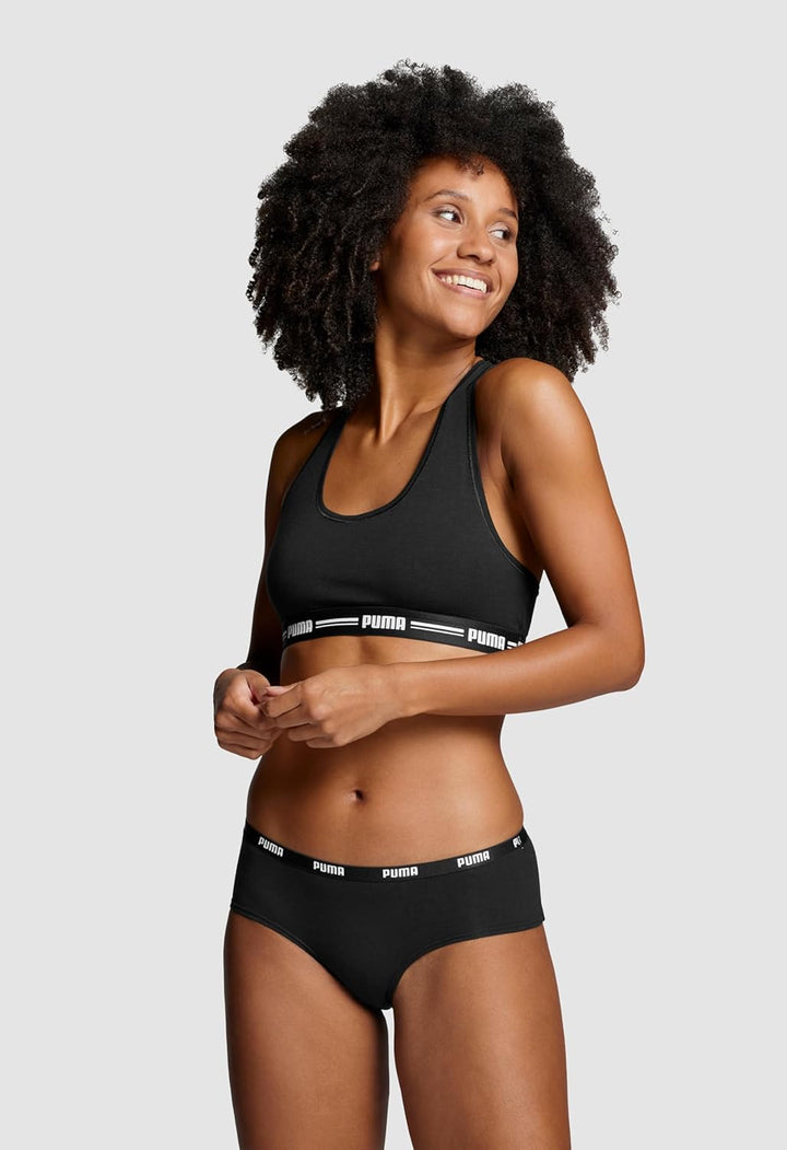 PUMA Underwear - Boxershorts Hipster 6er Pack Damen S Weissgrauschwarz, S Weissgrauschwarz