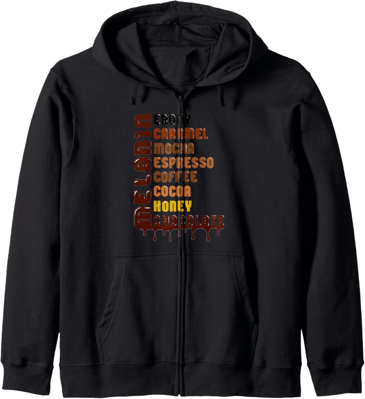 MELANIN: Ebenholz, Schokolade, Carmel Mokka Design 2 Kapuzenjacke