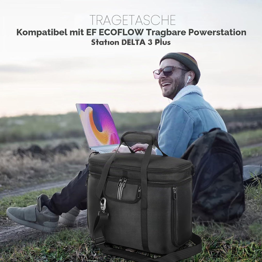 Tragetasche kompatibel mit ECOFLOW Delta 3 Plus Portable Powerstation, Outdoor Travel Storage Bag Ko
