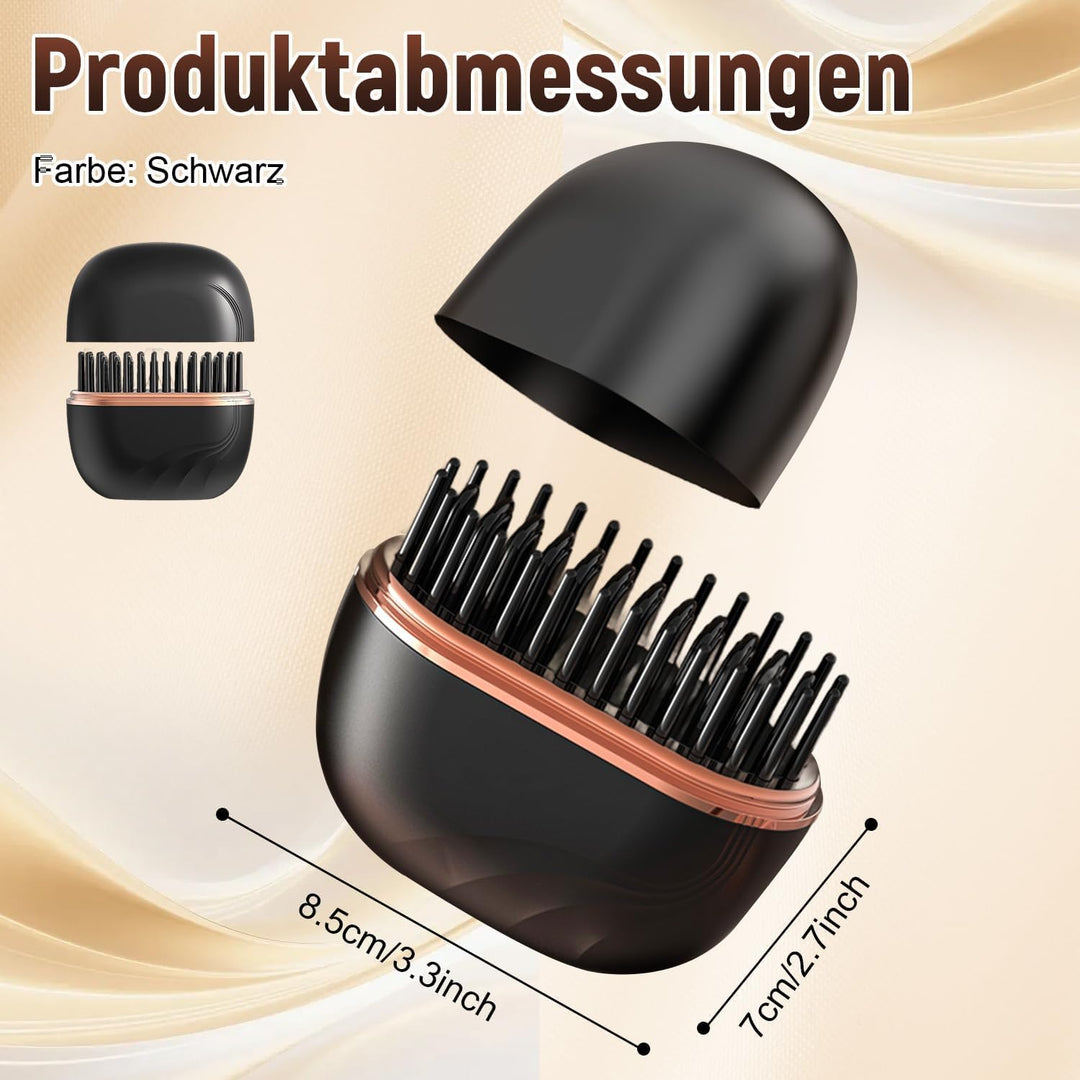Mini Glätteisen Kabellos, Mini Haarglätter Bürste, Wiederaufladbare Tragbare Glättbürste mit 3 Tempe