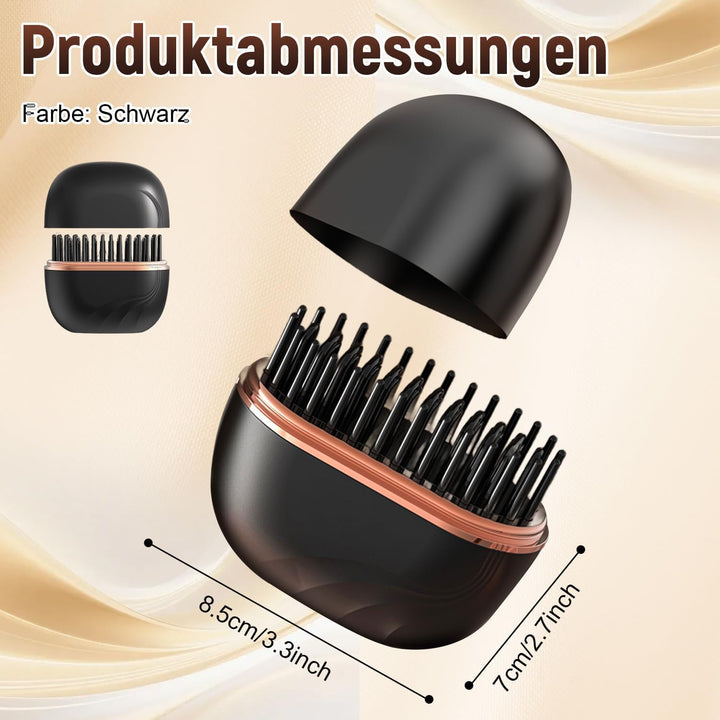 Mini Glätteisen Kabellos, Mini Haarglätter Bürste, Wiederaufladbare Tragbare Glättbürste mit 3 Tempe