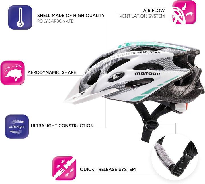 meteor® Urban Fahrradhelm Herren Damen Kinder-Helm MTB rollerhelm mädchen kinderfahrradhelm für Down