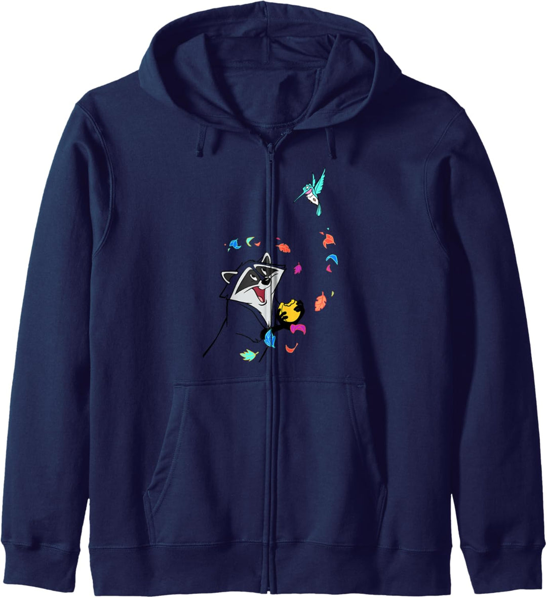 Disney Pocahontas Meeko Flit Colorful Leafs Fall Kapuzenjacke