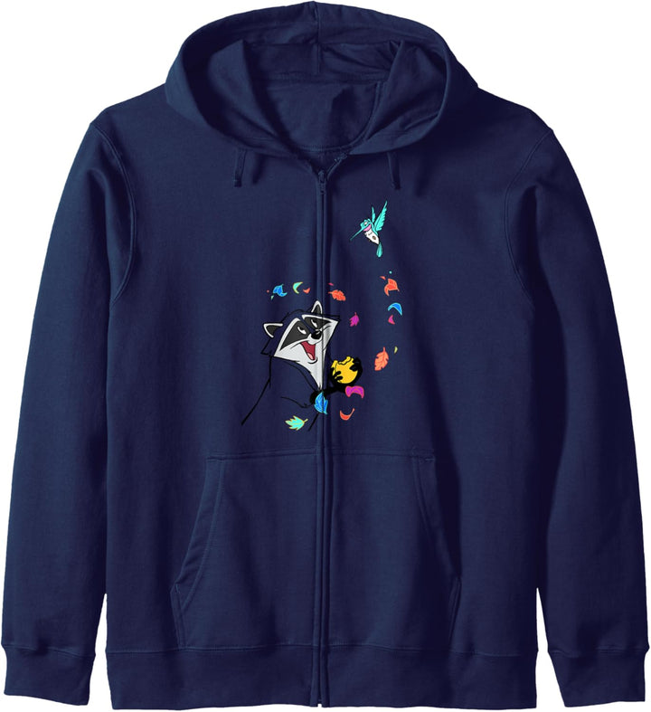 Disney Pocahontas Meeko Flit Colorful Leafs Fall Kapuzenjacke