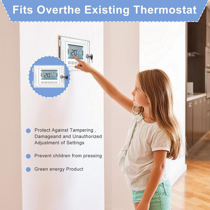 GAESHOW Universal Wand Transparenter Thermostat Schutz, Thermostat Schliesskasten mit Schlüssel, Acr
