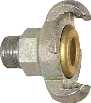 Kompressorkupplung G 1/2"(AG) Werkstoff:Stahl verzinkt Dichtungen:Messing Gewinde aussen:G 1/2" DN:1