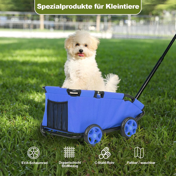 Mini-Hundewagen für Mini-Haustiere, faltbarer multifunktionaler Einkaufswagen mit ausziehbarem Ziehg
