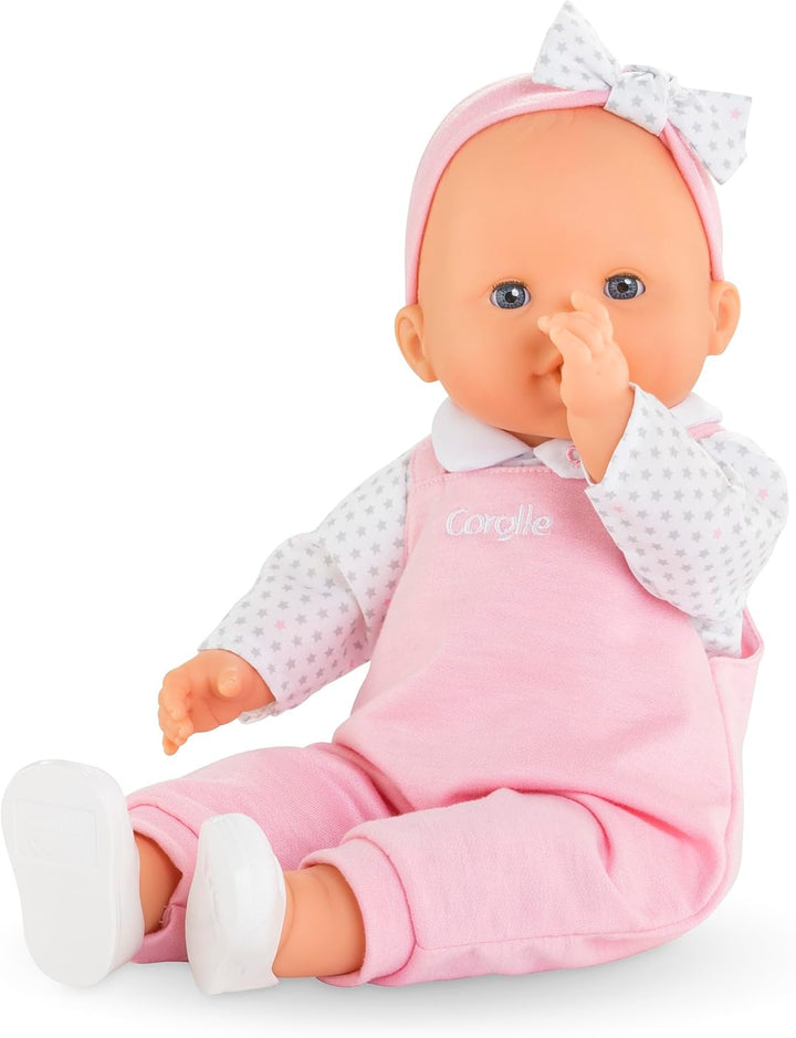 Corolle Mon Grand Poupon Lise, Weichkörperpuppe mit Schlafaugen, kann sitzen und Daumen lutschen, Va