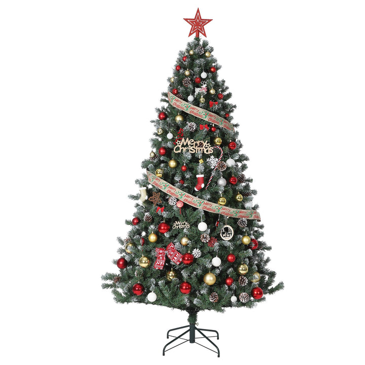 Künstlicher Weihnachtsbaum Mit Schnee-Effekt & LED-Beleuchtung 180 cm Weihnachtsbaum Mit Warmweissen