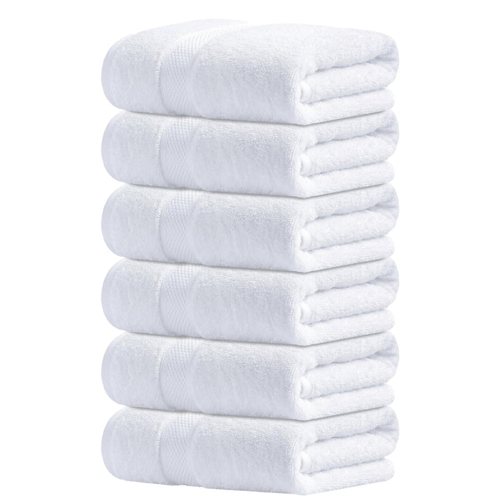 Infinitee Xclusives Premium Weisse Handtücher aus 100% Baumwolle, 6er-Pack (40 x 72 cm) – Super Saug