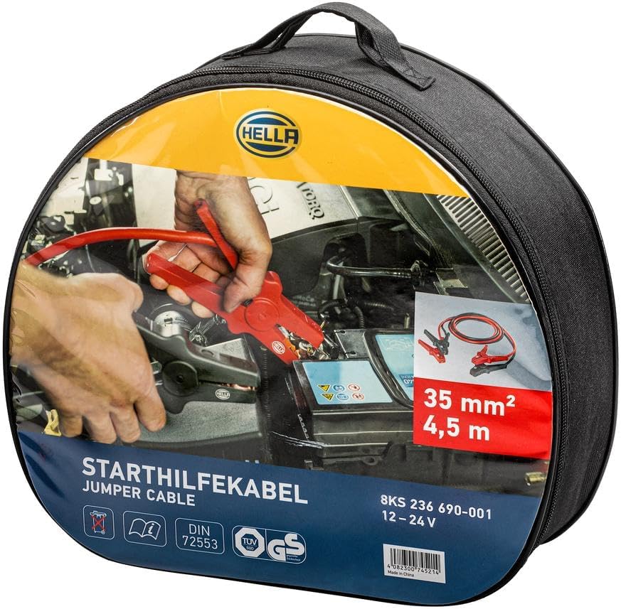 HELLA - Starthilfekabel - 12/24V - 480A - Kabel: 4.5m - ohne Überspannungsschutz - 8KS 236 690-001 L