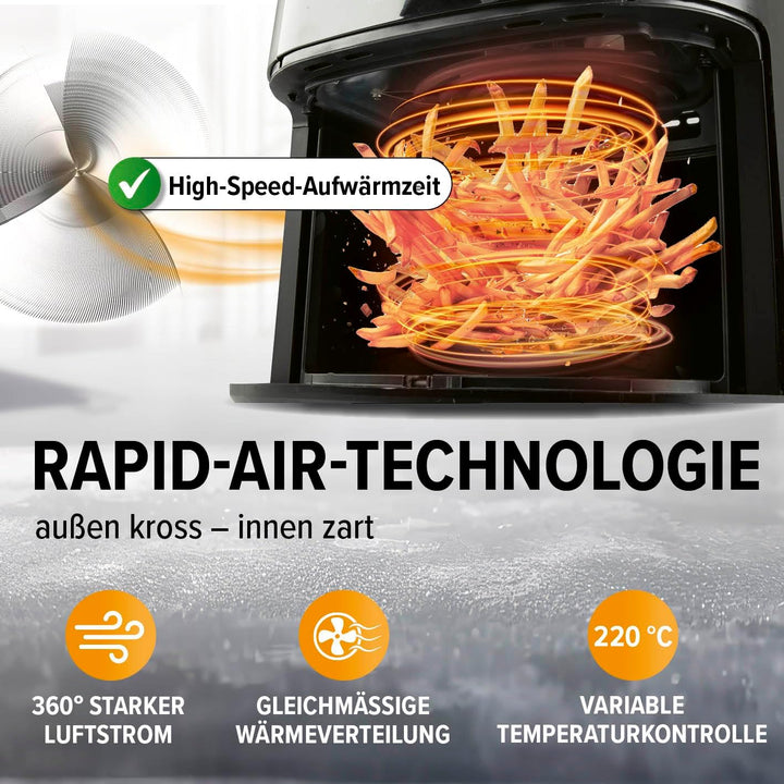 GOURMETmaxx Heissluftfritteuse | 4,5L Airfryer | Timer & Touchscreen | Fritteuse mit 9 Funktionen &