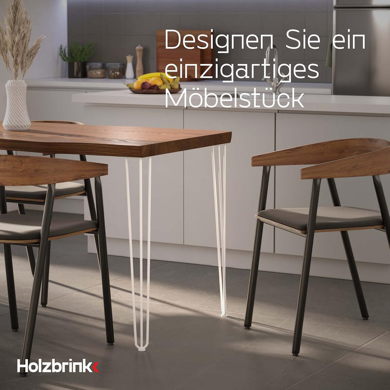 HOLZBRINK - Tischbeine aus Metall | Möbelfüsse | Schreibtischbeine | Metallfüsse | Perfekt für Zu Ha