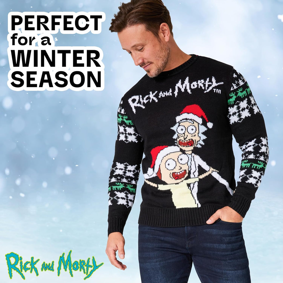 RICK AND MORTY Weihnachtspullover Herren - Christmas Pullover in M-2XL, Festlicher Christmas Sweater