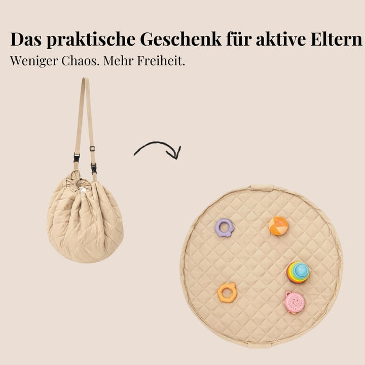 Baby Krabbeldecke Rund 110 cm – Extra Weich & Dick Gepolstert, Waschbar & Schadstofffrei, Spieldecke