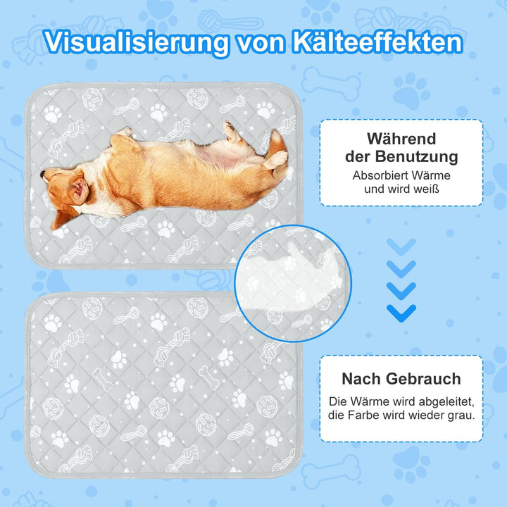 MH MYLUNE HOME Kühlmatte für Hunde Katze Thermochrome Hundekühlmatte Selbstkühlend rutschfest Wasser