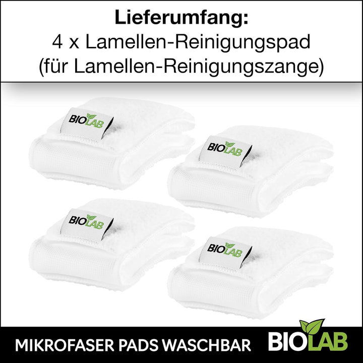 BIOLAB Lamellen-Reinigungspads (4 Stück) für Lamellenreinigungszange, Ersatz Pads für Lamellenreinig