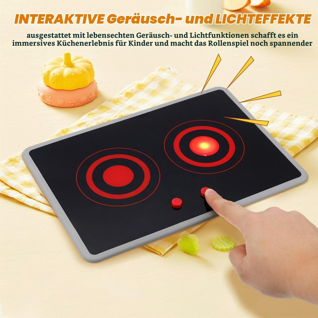 ibasenice Küchen Spielzeug Induktionsherd Tragbares Junge Mädchen Kochfeld Mit Sound Licht Effekten