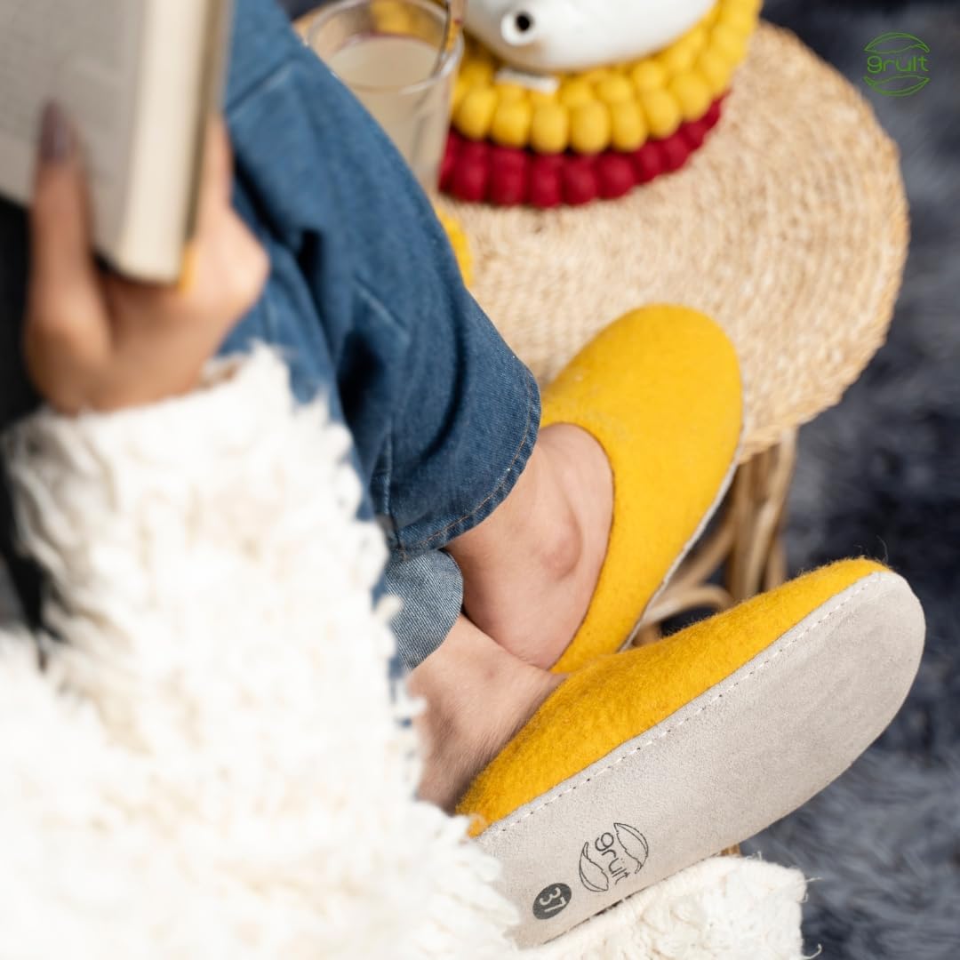 Filzpantoffeln aus Wolle, Hausschuhe für Damen &amp; Herren, Kuschelig &amp; Cozy, Premiumqualität, Rutschfe