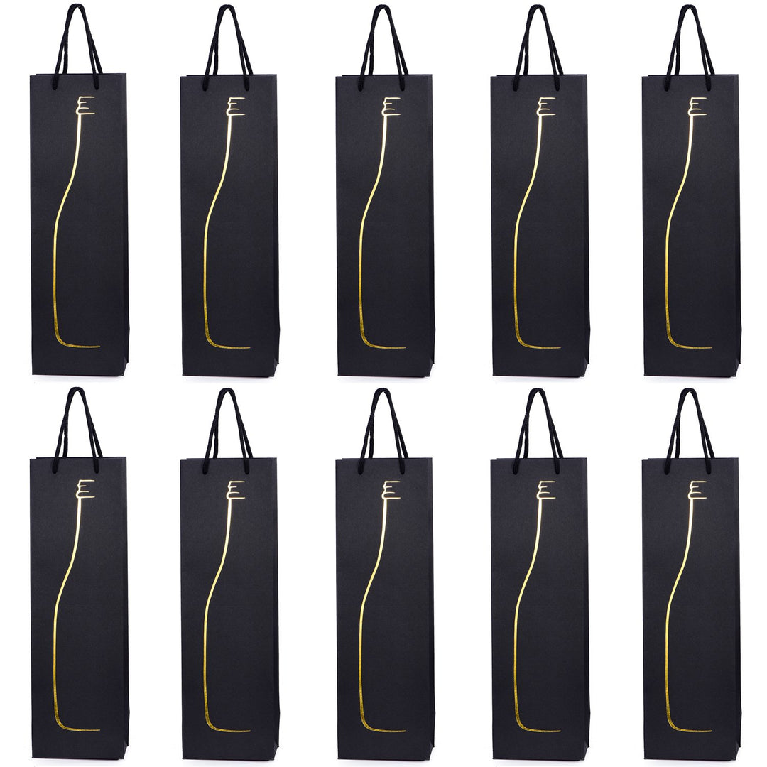 10 Flaschentüten Geschenktüten für Wein Prosecco und Champagner 40 x 12 x 9 cm Flaschen Silhouette,