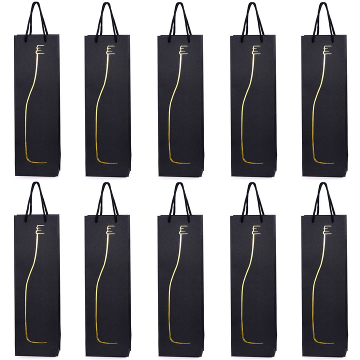 10 Flaschentüten Geschenktüten für Wein Prosecco und Champagner 40 x 12 x 9 cm Flaschen Silhouette,