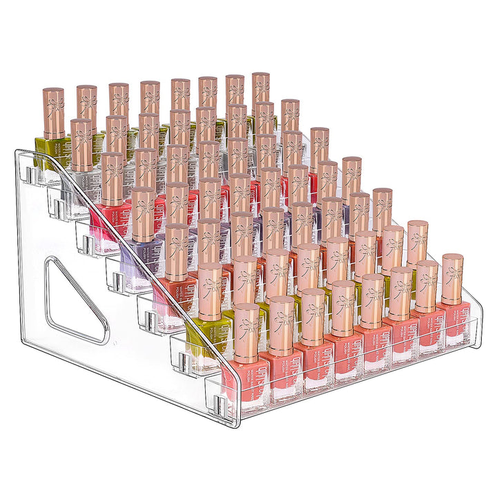JessLab Nagellack Organizer, 7-Stufige Klarer Acryl Nagellack Halter Åtherische Öle Kosmetik Vitrine