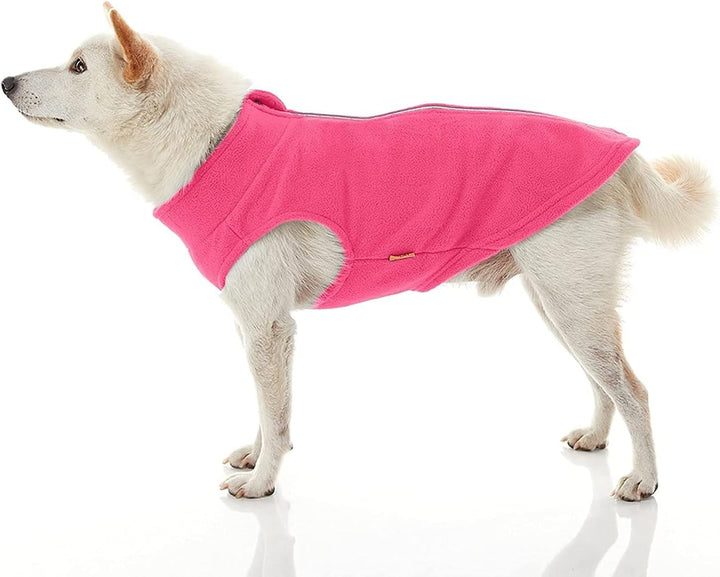 Gooby Fleece-Hundepullover mit Reissverschluss – Rosa, Grösse 3XL – Warmer Pullover aus Fleece, Step