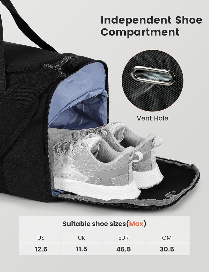 SKYSPER Sporttasche Herren 40l, Sporttasche mit Rucksackfunktion Reisetasche Gym Tasche mit Schuhfac