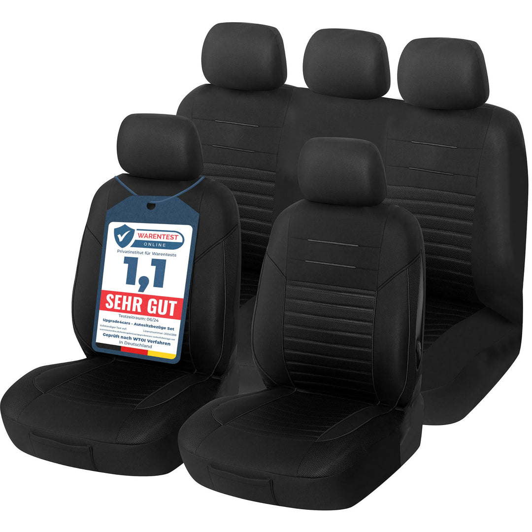 Upgrade4cars Autositzbezüge Set Universal | Autoschonbezüge Vordersitze & Rückbank | Autositzbezug S