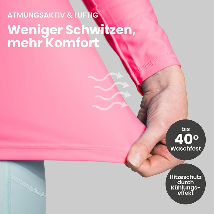 iQ-UV Sportshirt Damen Langarm – Elastisches UV Shirt für Damen für Wasser & Sport – Rash Guard mit
