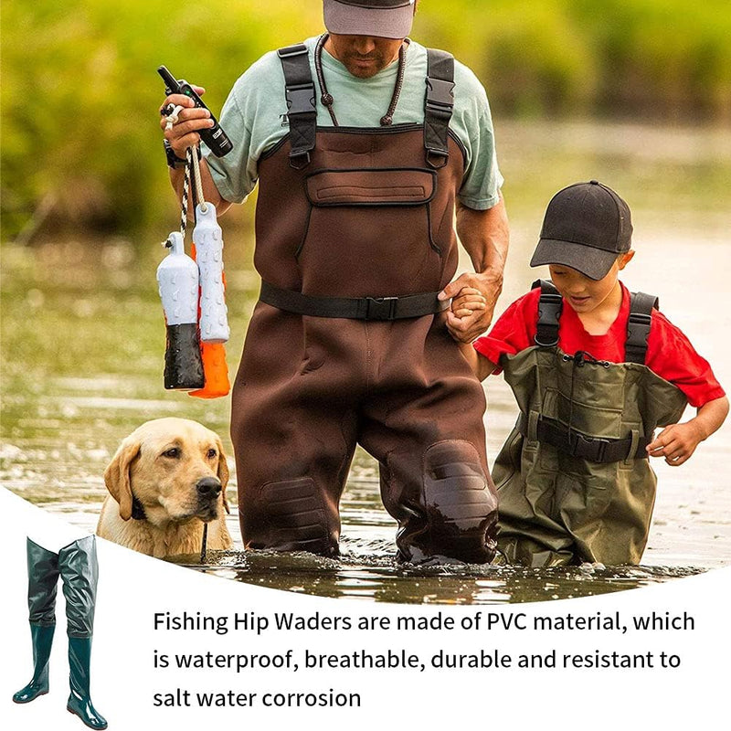 Angeln Watstiefel Rutschfest Wasserdichte Pvc-waten Hose Mit Schnallenstiefel Breath Hip Stiefel Grü