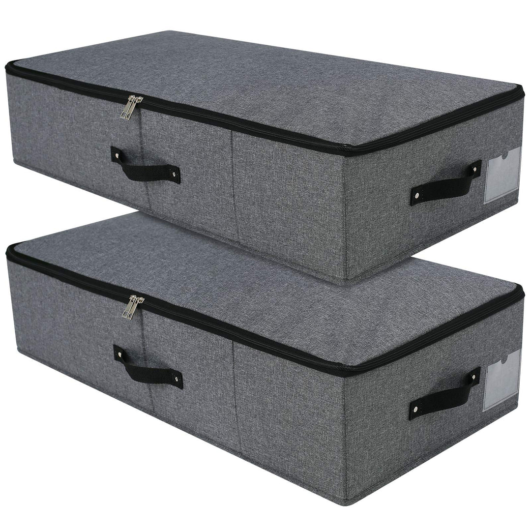 Faltbare Aufbewahrungsbox unter dem Bett mit Kunststoffeinlage, Griffen, Reissverschluss-Deckel, Dec